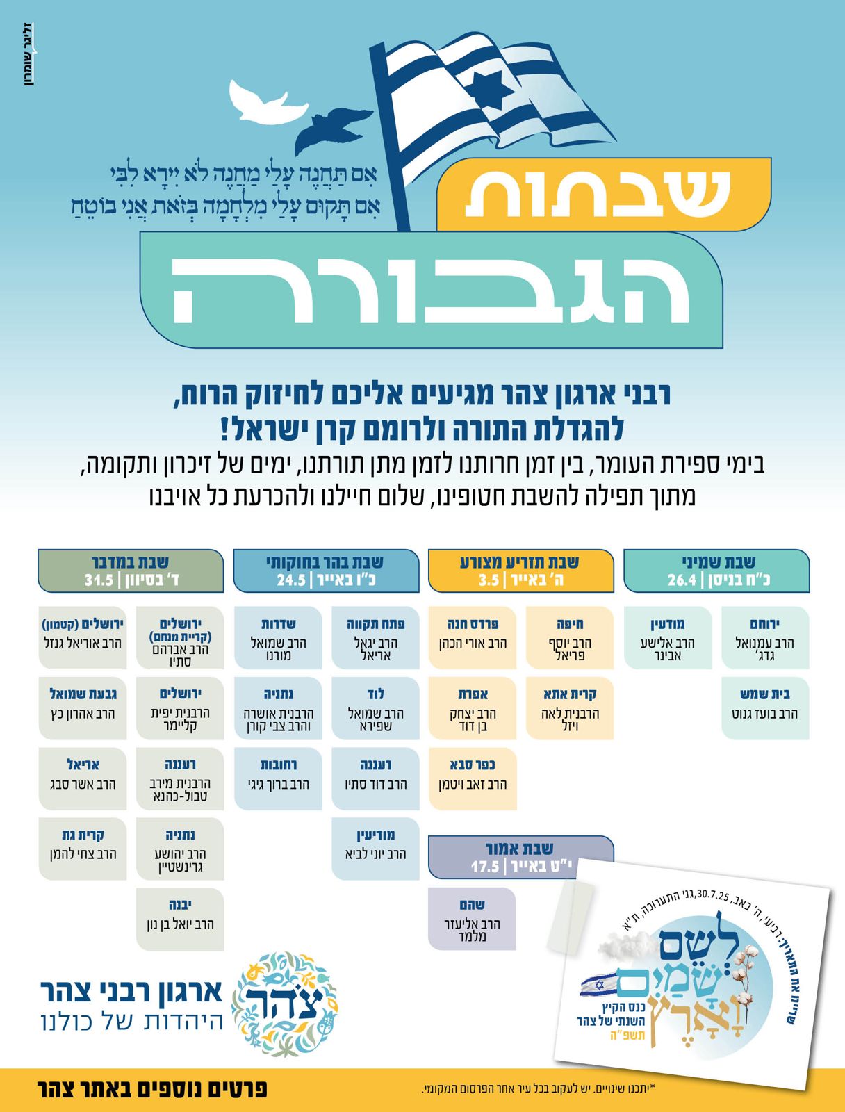שבתות הגבורה | צהר